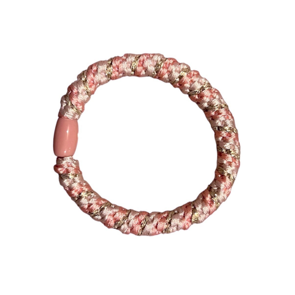 Elastiek - lichtroze/beige glitter