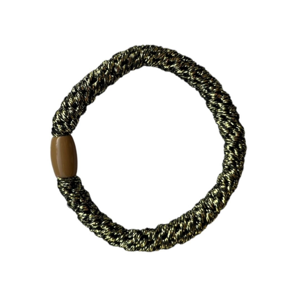 Elastiek - glitter groen/bruin