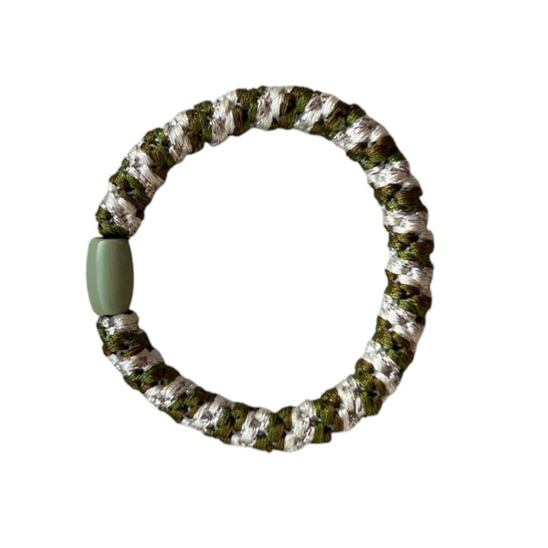 Elastiek - groen/wit