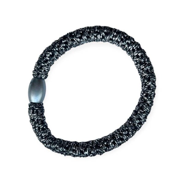 Elastiek - glitter grijs