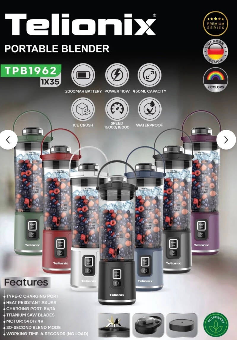 خلاط Telionix الذكي المحمول – Rechargeable Blender