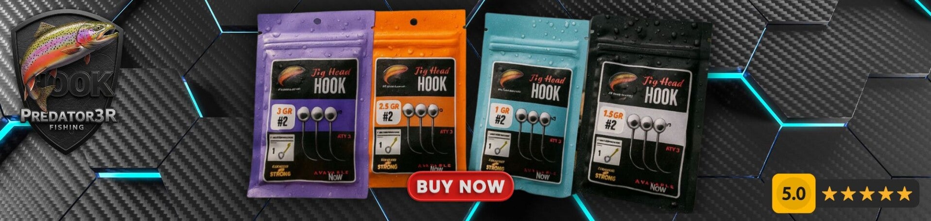 jig head teste piombate hook predator 