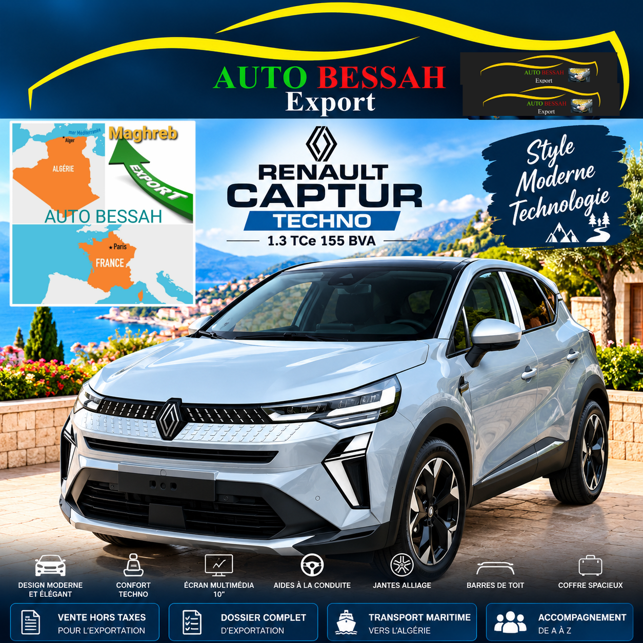 Renault Captur Techno 1.3 TCe 155ch BVA EXPORT ALGÉRIE - TUNISIE