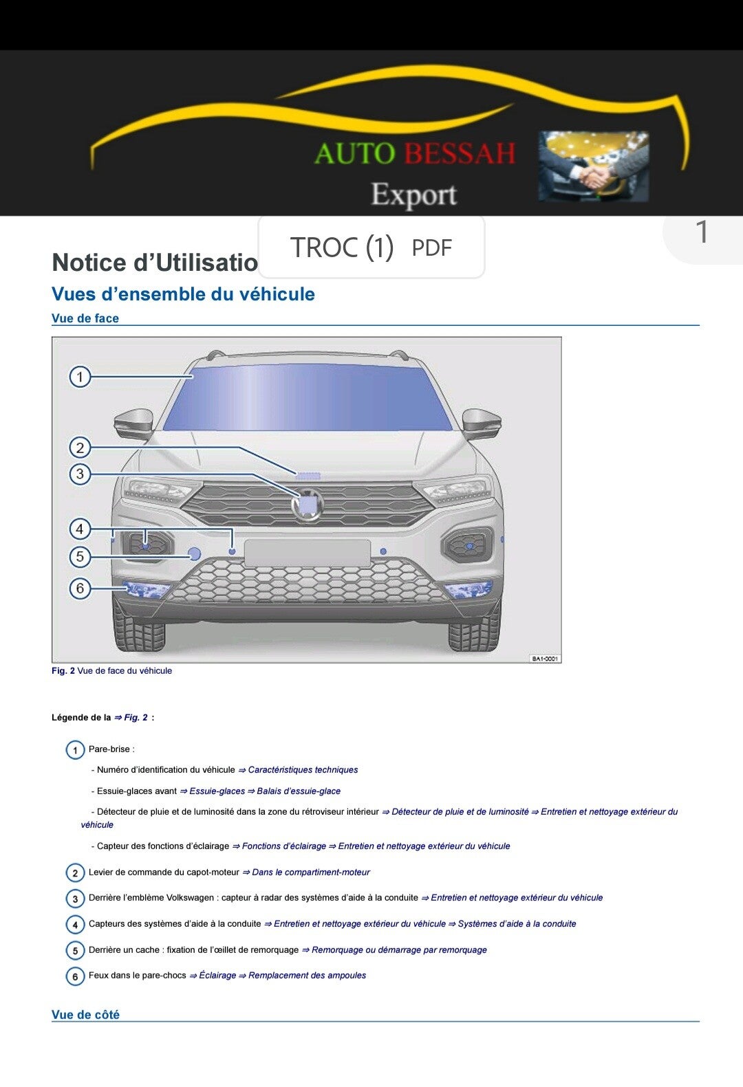 Notice d'utilisation volkswagen T-Roc en français