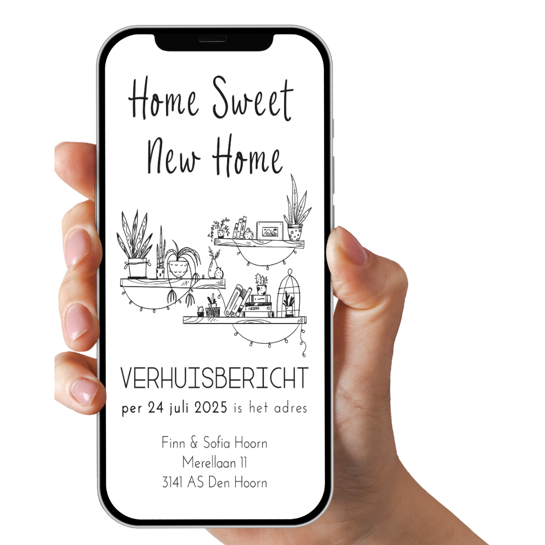 Digitale verhuiskaart: Home Sweet New Home - Verhuisbericht