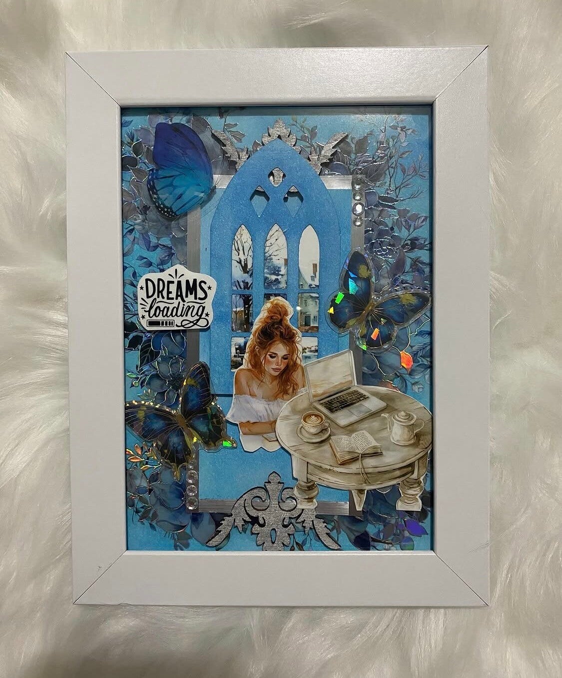 Blue Framed Artwork
