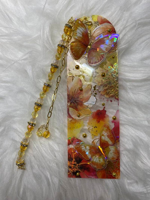 Acrylic Butterfly Bookmark 1 - Orange/ Yellow Theme