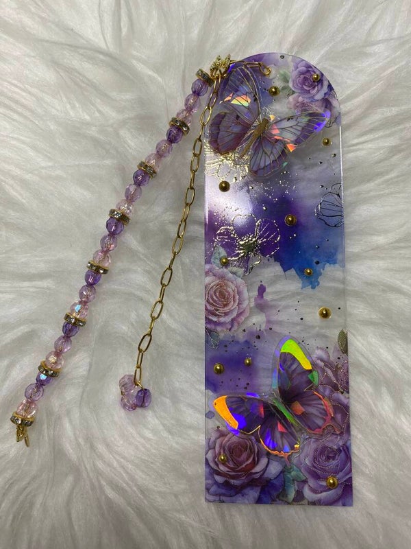 Acrylic Butterfly Bookmark 6 - Purple Theme