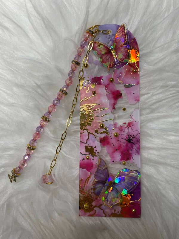Acrylic Butterfly Bookmark 7 - Pink Theme