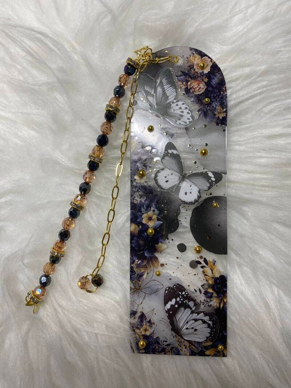 Acrylic Butterfly Bookmark 8 - Black / Brown Theme
