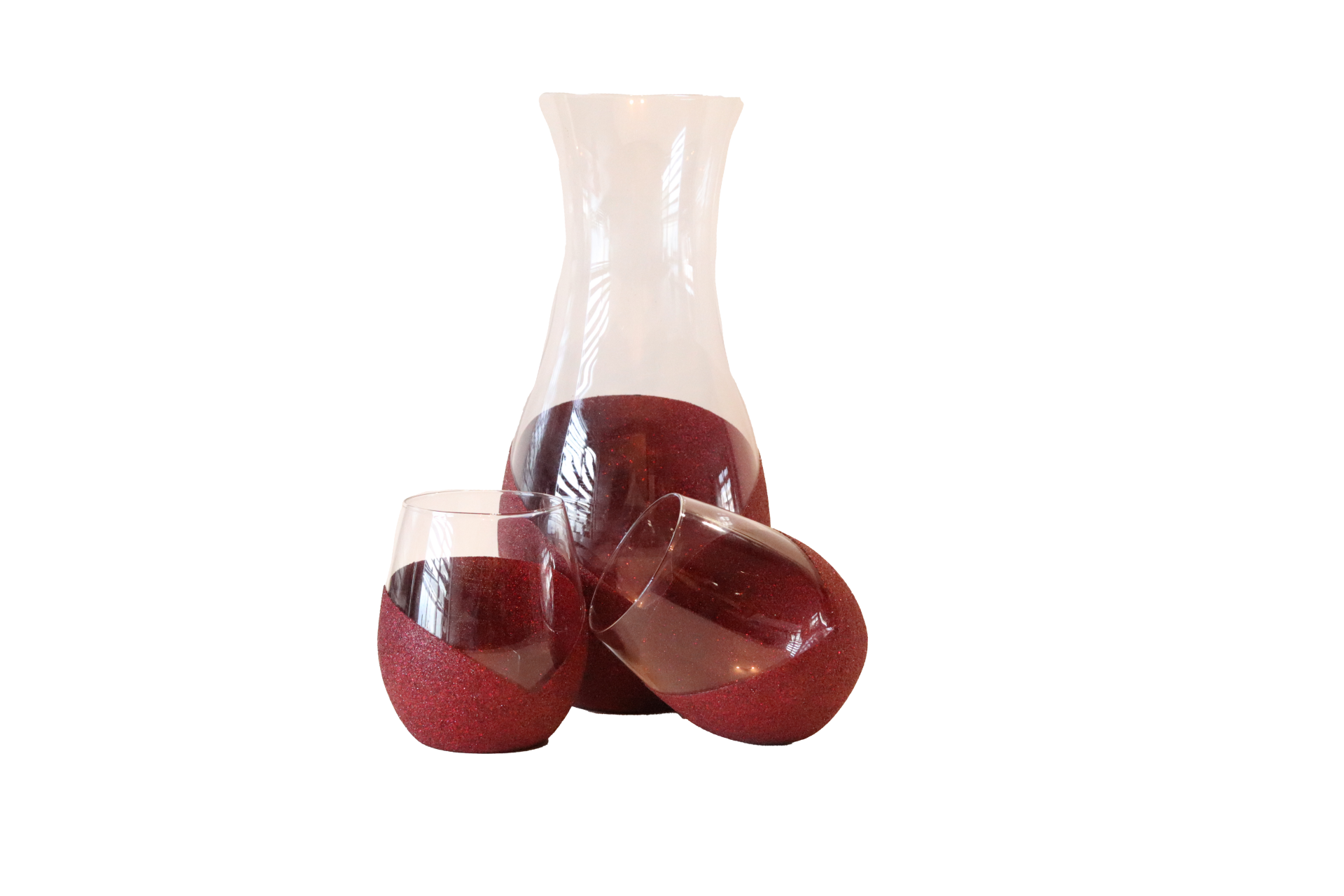 Karaf met bijpassende glazen Rood