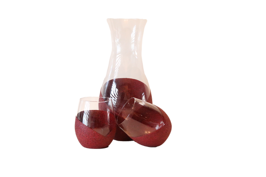 Karaf met bijpassende glazen Rood