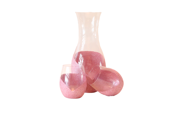 Karaf met bijpassende glazen Lichtroze