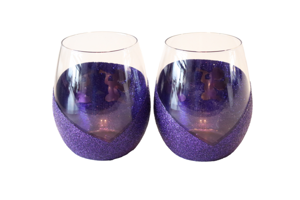 Kerst Glitterglazen | Waxinelichthouder   | Paars