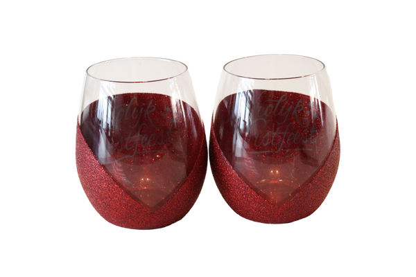 Kerst Glitterglazen | Waxinelichthouder   | Rood