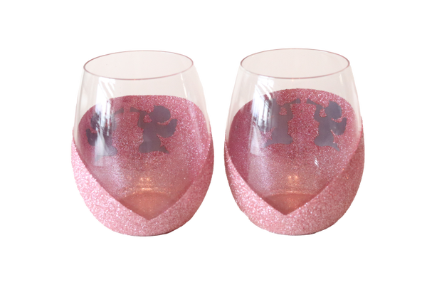 Kerst Glitterglazen | Waxinelichthouder   | Roze