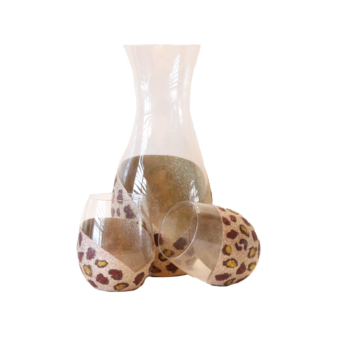 Karaf met bijpassende glazen Panter Buitenkant