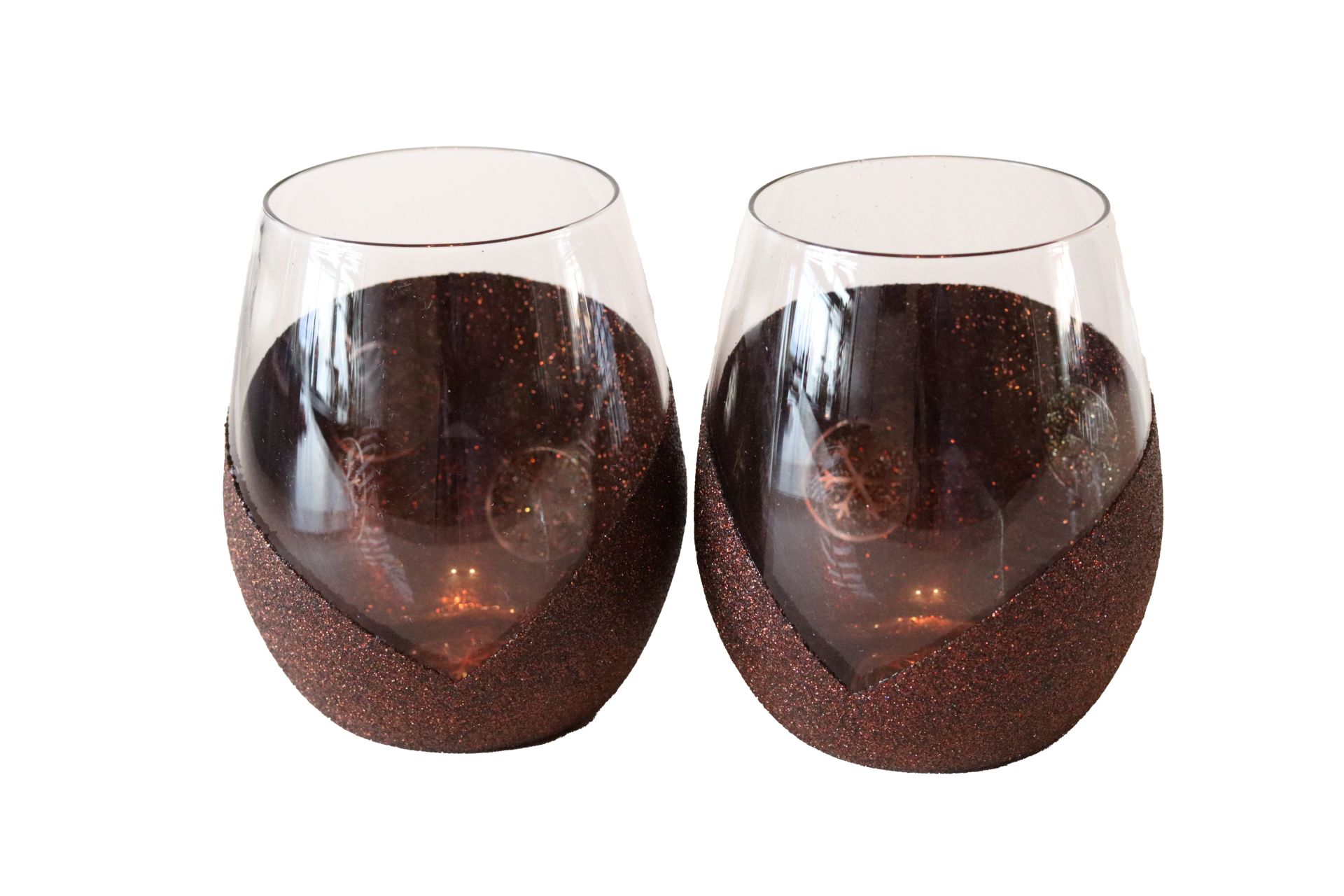 Kerst Glitterglazen | Waxinelichthouder   | Bruin