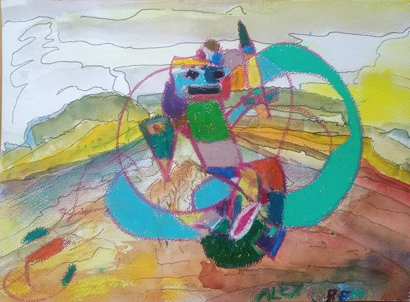 Brave Knight in the  Cevennes protected by Magic Circles 