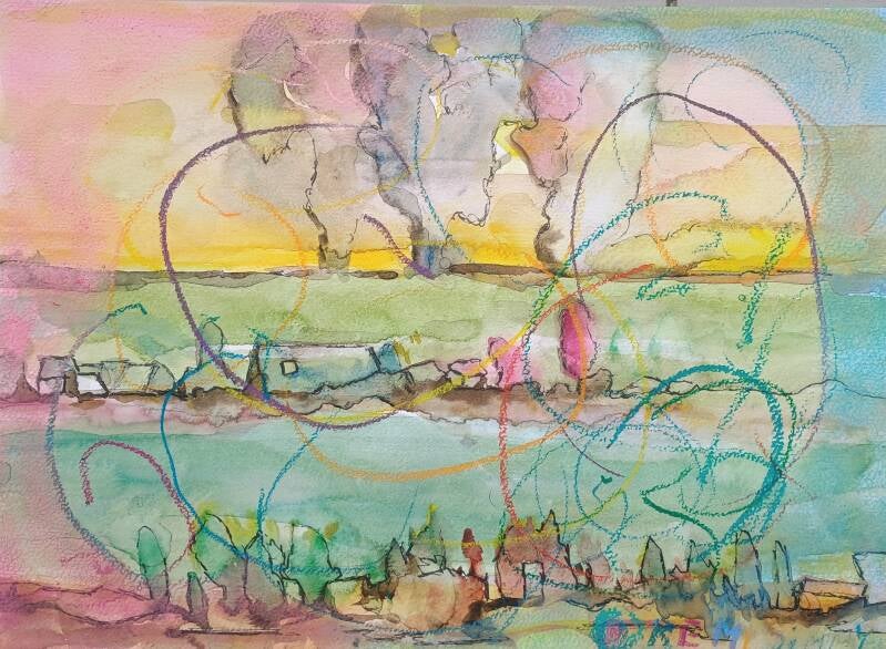 Magic Circles protecting the landscape drawing by Rainbow Remi and Jimmy 