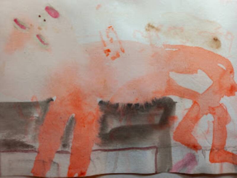 Watercolor drawing of a baby by Jimmy Groen