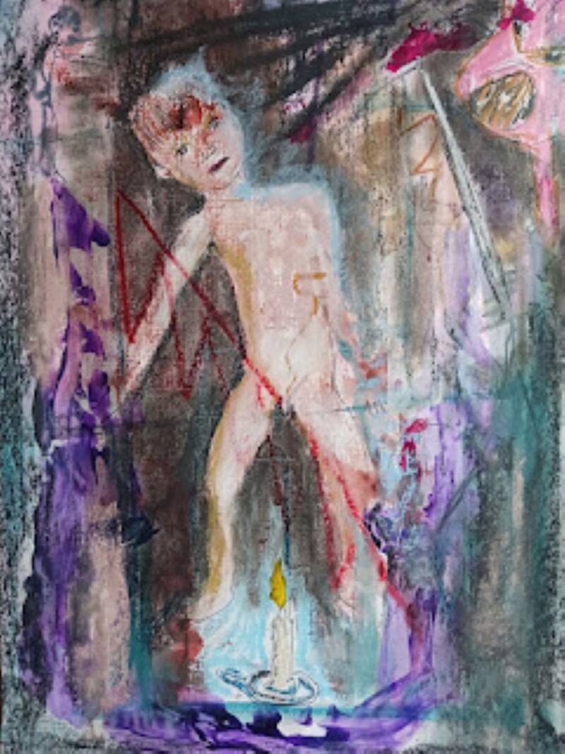 The boy and the candle light trauma art by Jimmy Groen