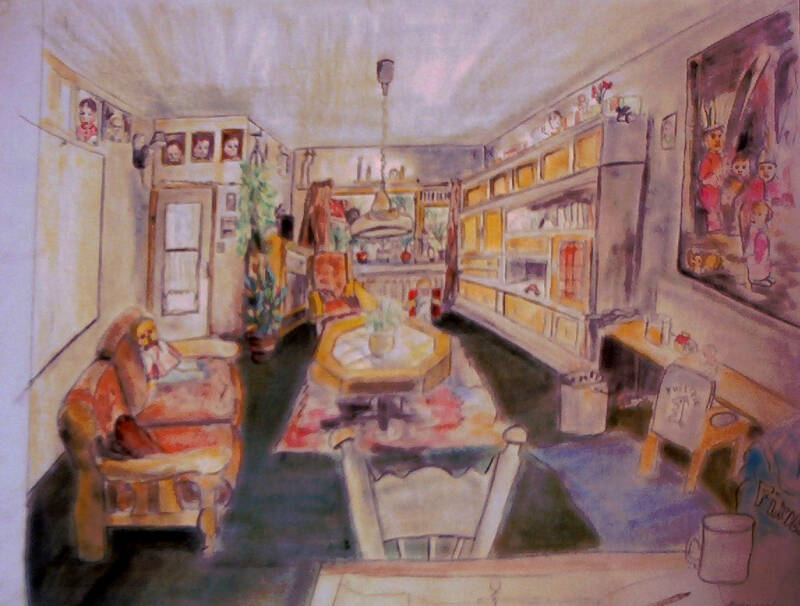 "My room in 1997" color pencil   drawing of Jimmy groen