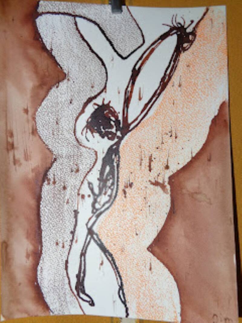 Sexual torture in foster care ink drawing by Jimmy Groen