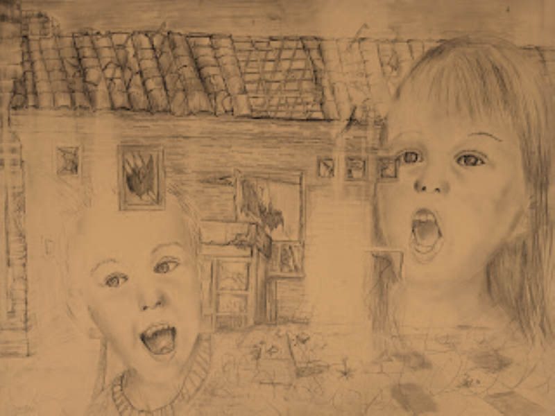 Demolished Helper Haven (Groningen) pencil drawing by Jimmy Groen