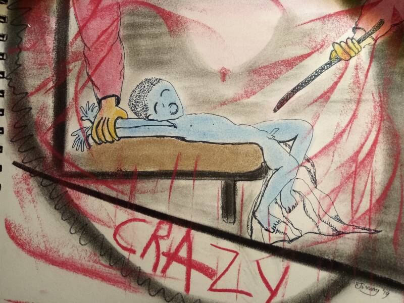 Foster care violence drawing by Jimmy Groen