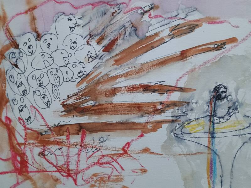 Isolated by institutional violence drawing by Jimmy Groen