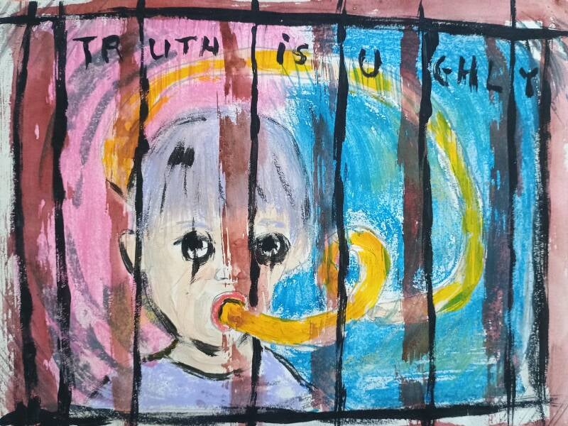 Trauma art on Institutional betrayal and extreme violence and abuse  in Dutch foster care