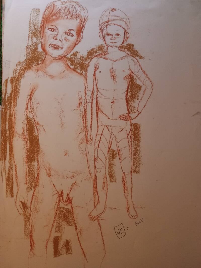 Trauma art on gender based violence against boys