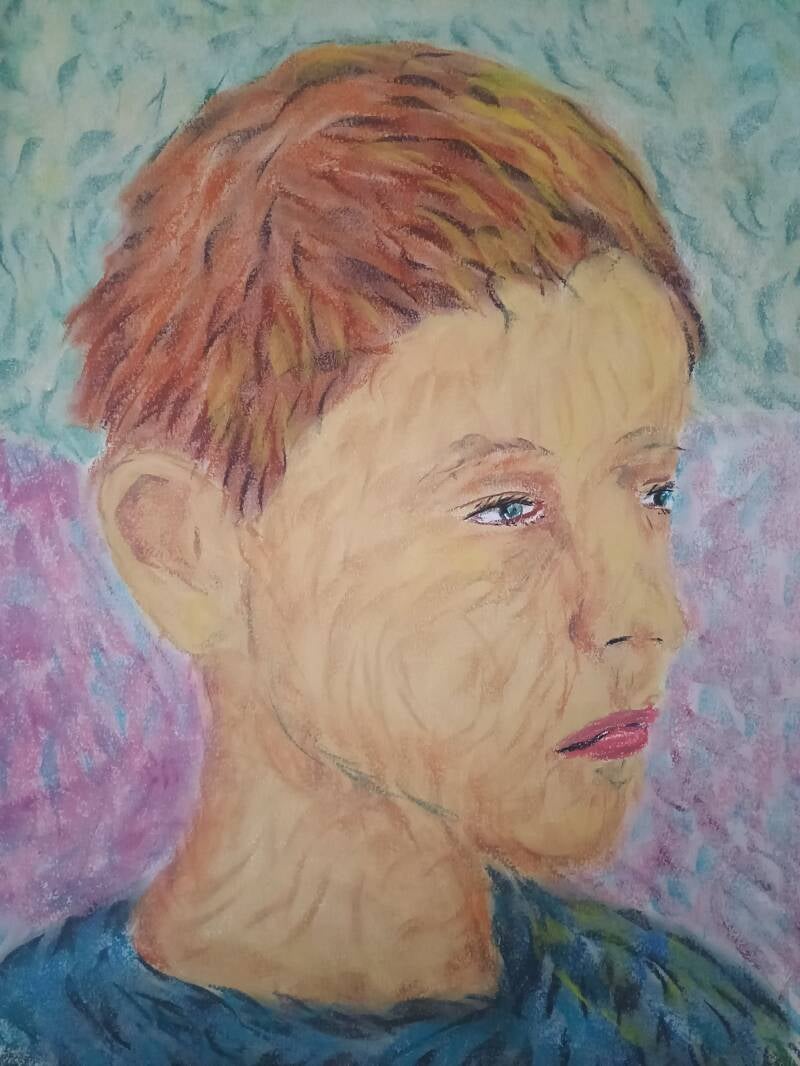 Vincent Van Gogh boy  patsel drawing by Jimmy Groen