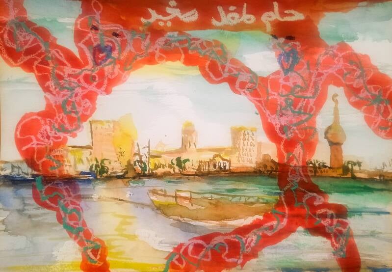 The victory of love  ( انتصار الحب)  by YAHYA ( يحيى)  and Jimmy Groen  watercolor and mixed media   drawing 2026