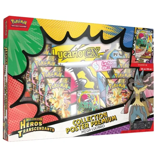 Coffret Collection Poster Premium Méga-Lucario Héros Transcendants – Pokémon ME2.5