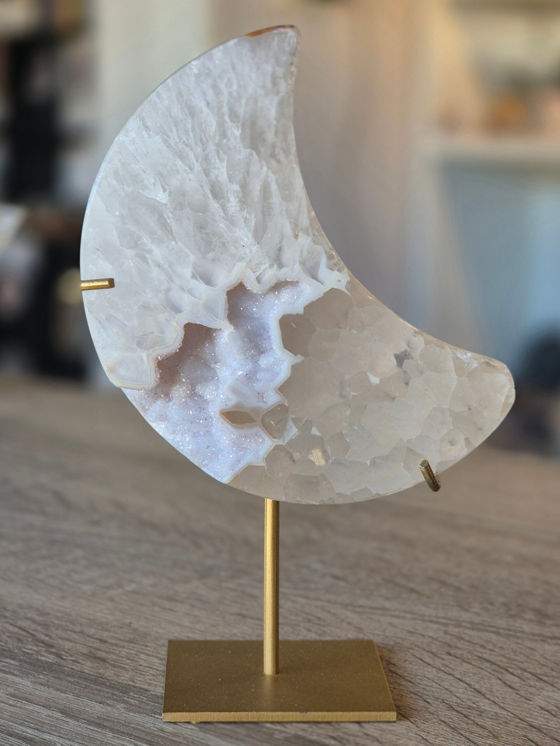 Agaat maantje op standaard