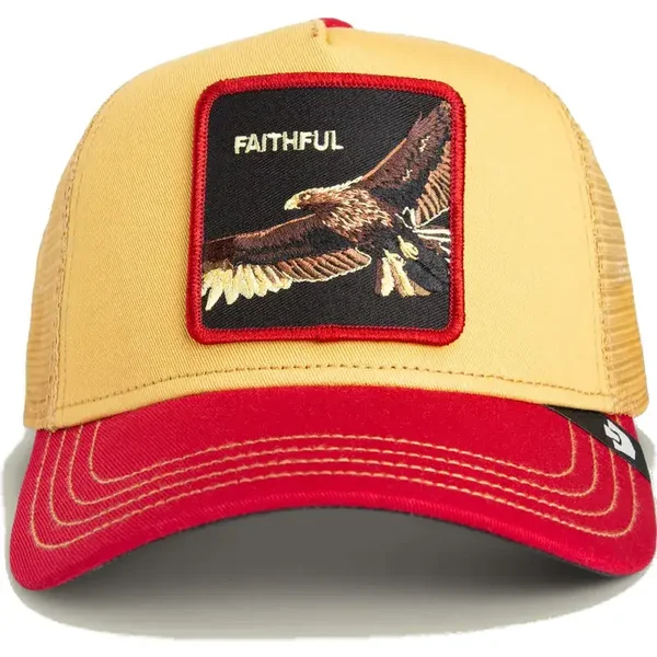 Goorin Bros. The Faithful Eagle Sport Gorra tipo camionero «The Farm» con diseño de águila en amarillo y rojo