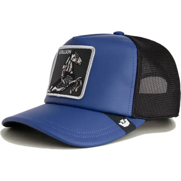 LFG Stallion  The Farm Blue and Black Horse Trucker Hat.