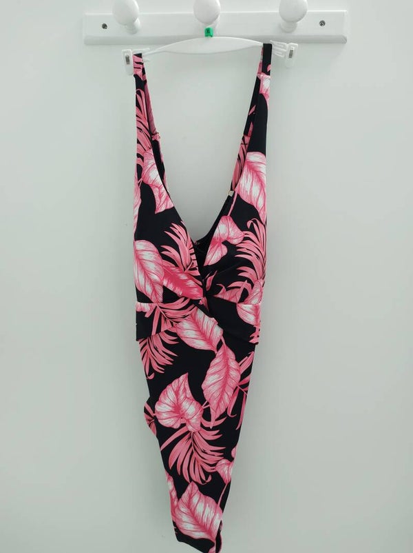 Bañador Cruzado Estampado Hojas