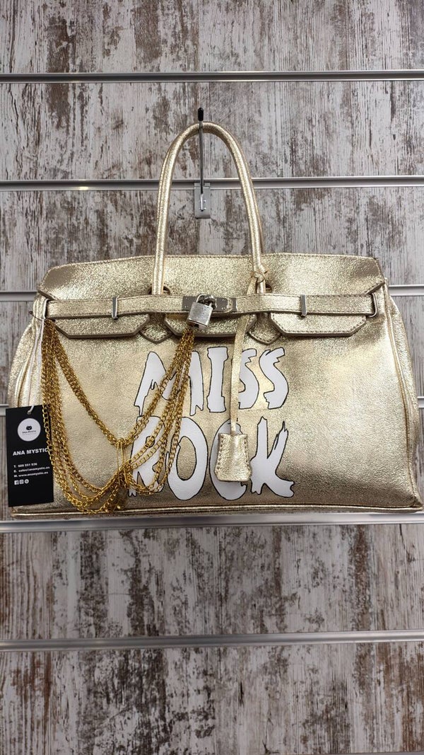 Bolso de Cuero Miss Rock 37x26x16 CM