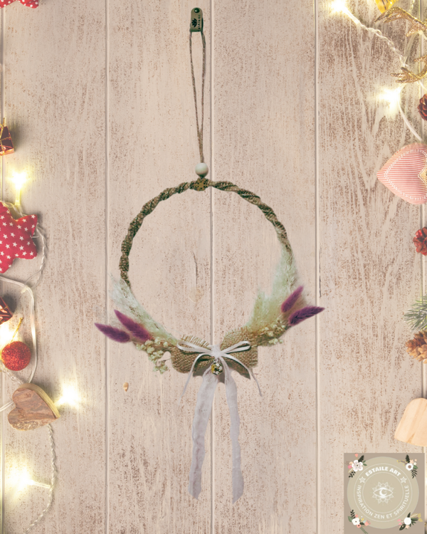 🎄 Couronne de l’Avent – Macramé & fleurs séchées