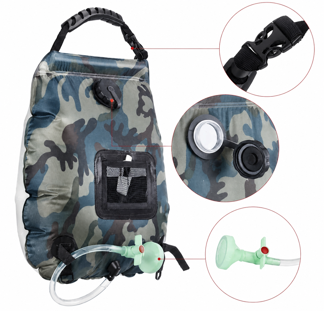 Buitendouche - inhoud 20 liter - Camouflage | J-Trade