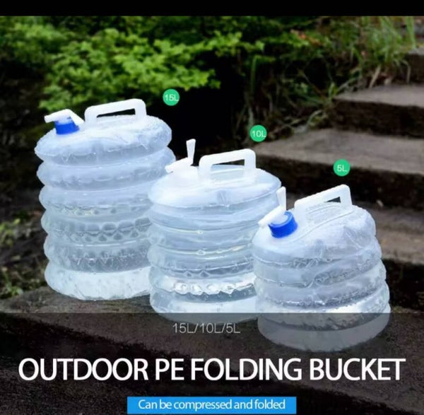 Telescopisch Opvouwbare draagbare waterzak met kraan, inhoud 10 liter