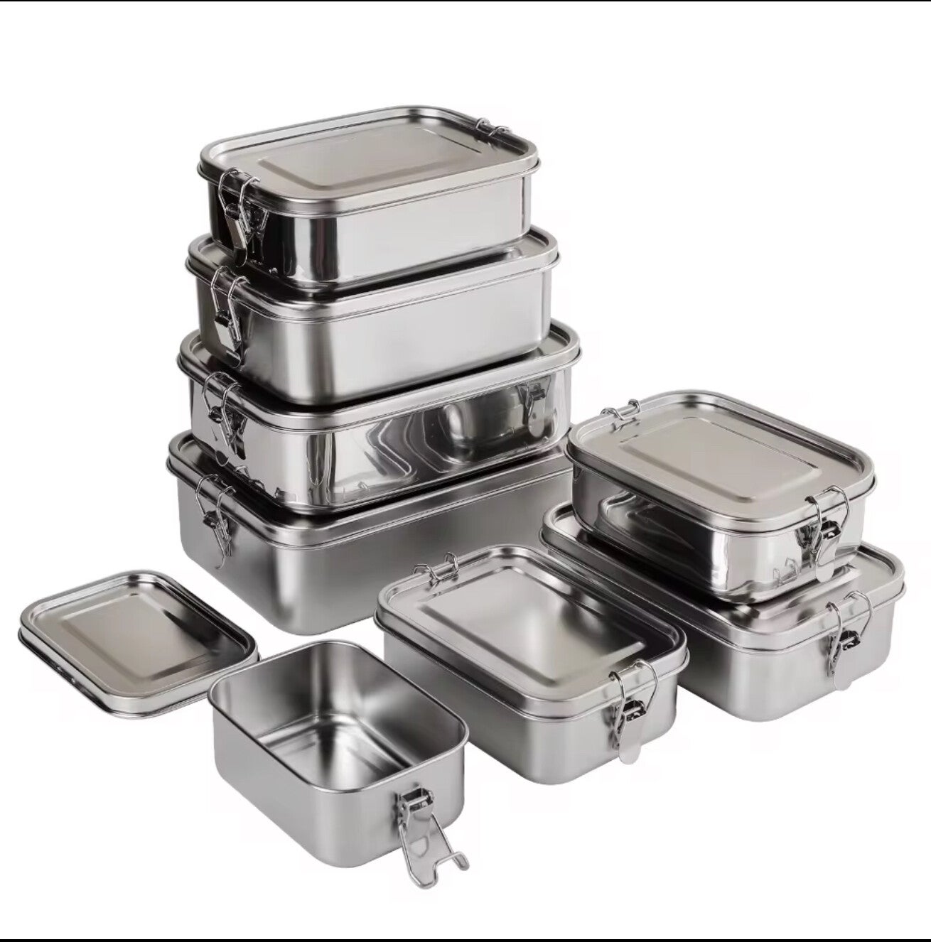 J-Trade RVS Lunch boxen - Voedselcontainer - BPA vrij - Lekvrij - 1200ml