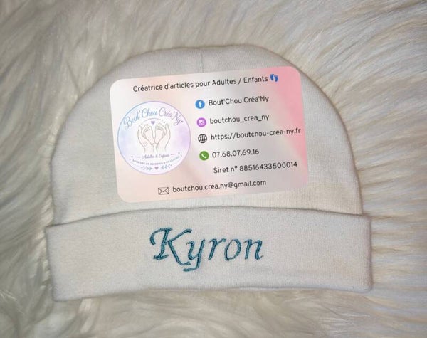 Bonnet bébé prénom