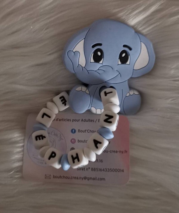 Anneau de dentition en silicone motif Éléphant