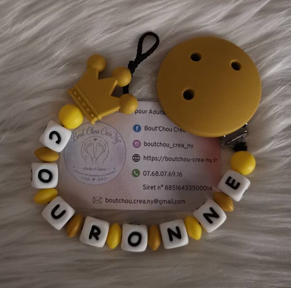 Attache tétine en silicone motif Couronne