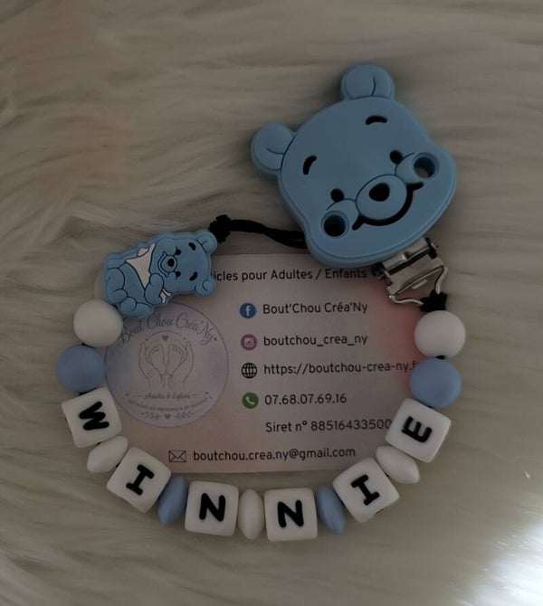 Attache tétine en silicone motif Winnie