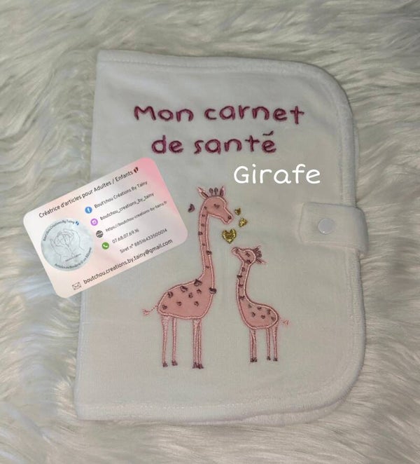 Protège carnet de santé Girafe